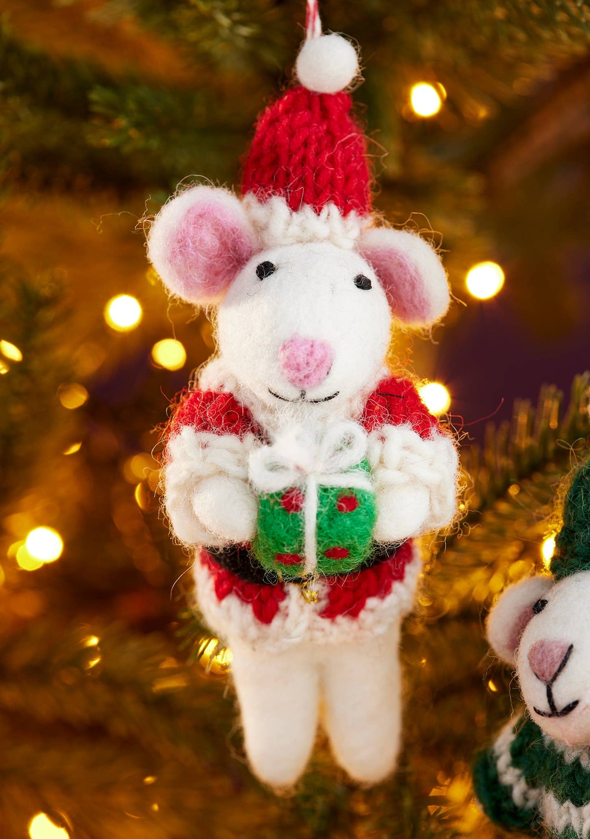 Rita the Festive Mouse Hanging Decoration