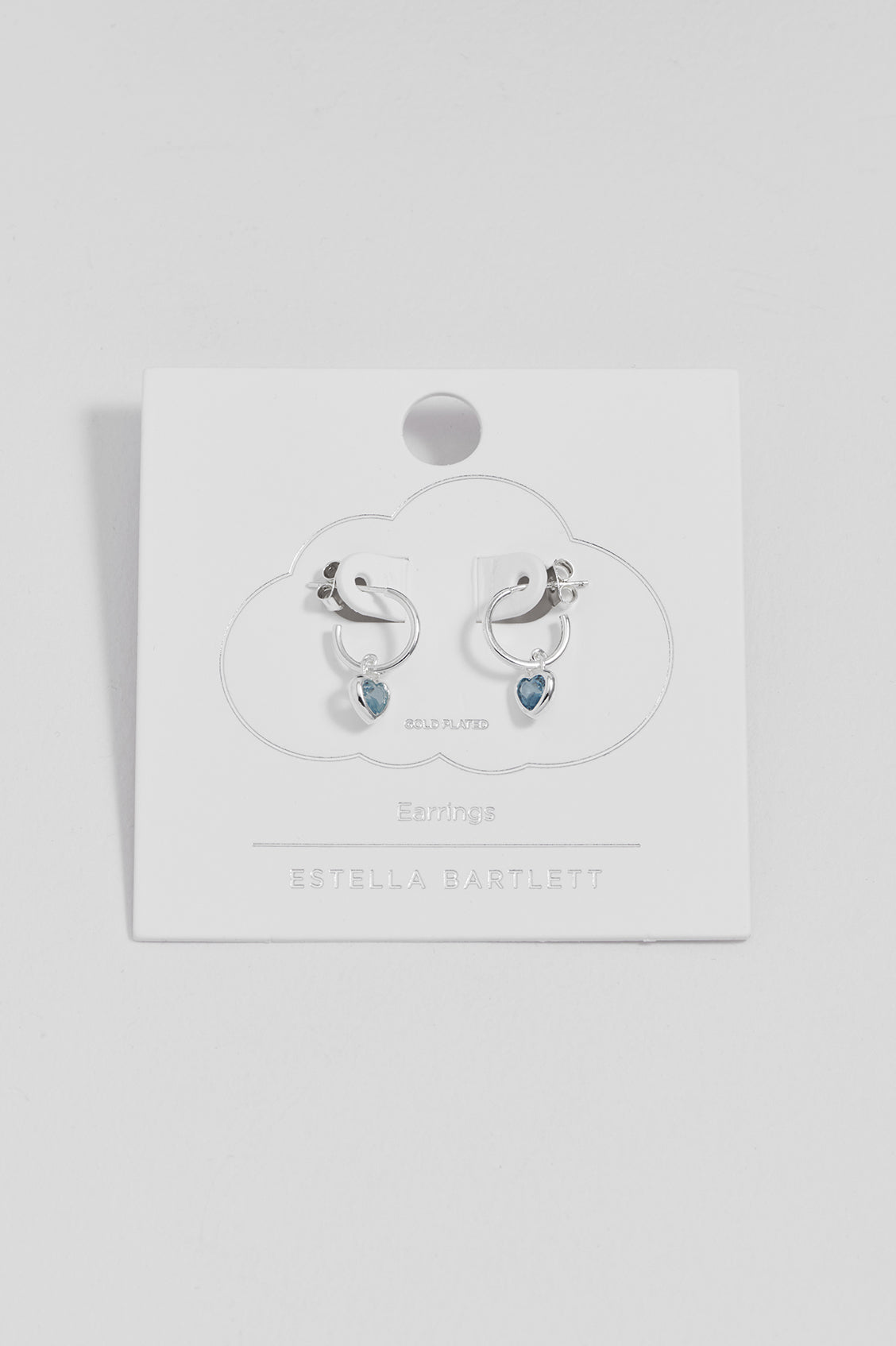 Estella Bartlett Blue CZ Padlock Hoops Silver