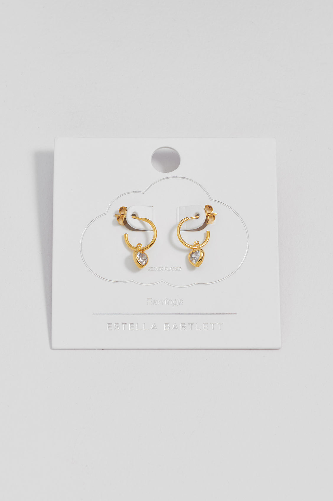 Estella Bartlett Blue CZ Padlock Hoops Gold