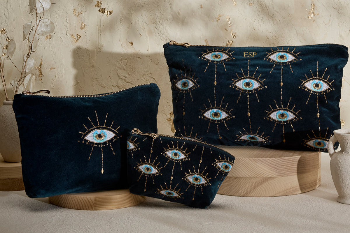 Mystical Eye Coin Purse in Ink Blue
