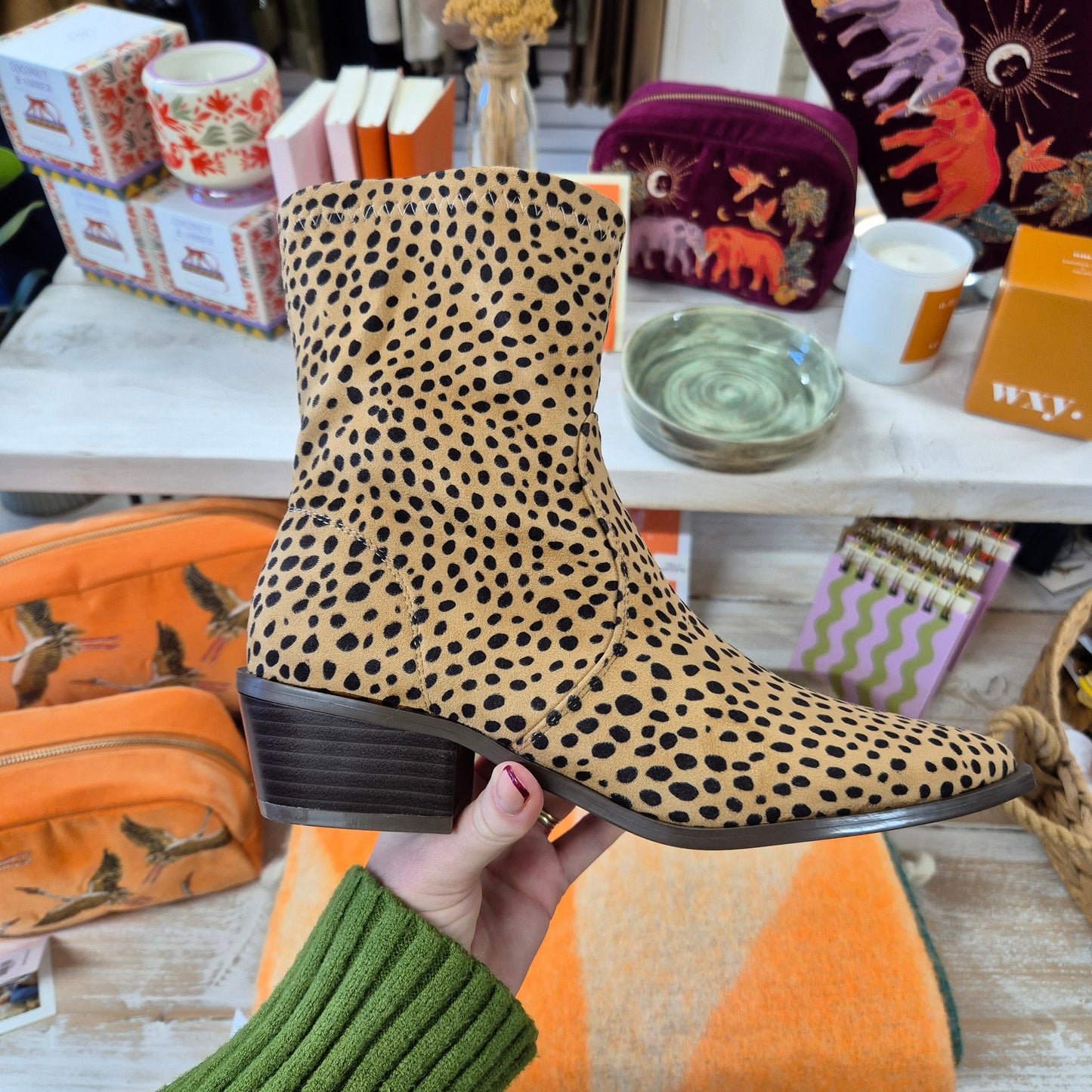 Cheetah Cuban Heel Boots