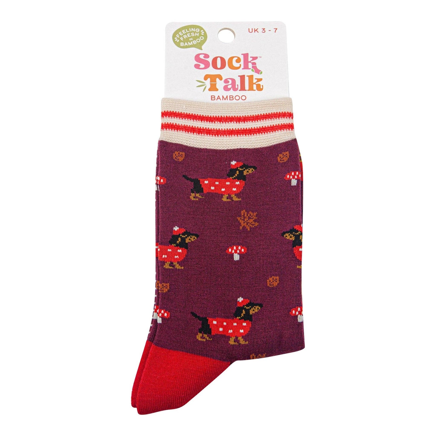 Sausage Dog & Toadstool Bamboo Socks
