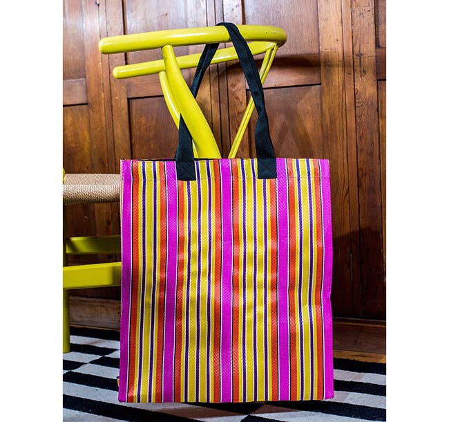 Eco Woven Market Shopper in Neyron Rose, Sage & Primrose