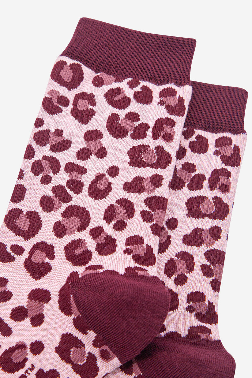 Mulberry Leopard Print Bamboo Socks