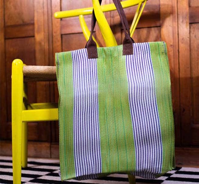 Eco Woven Market Shopper in Doge, Pearl, Primrose & Grass