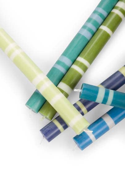 2 Striped Nanking & Gull Eco Dinner Candles, 4 pack