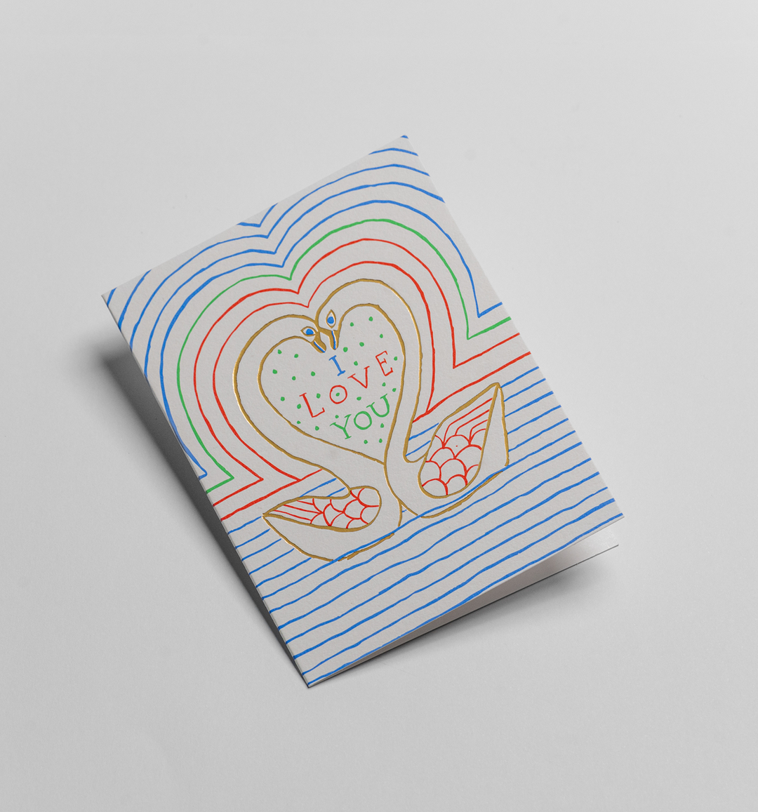 I Love You Swans Mini Card