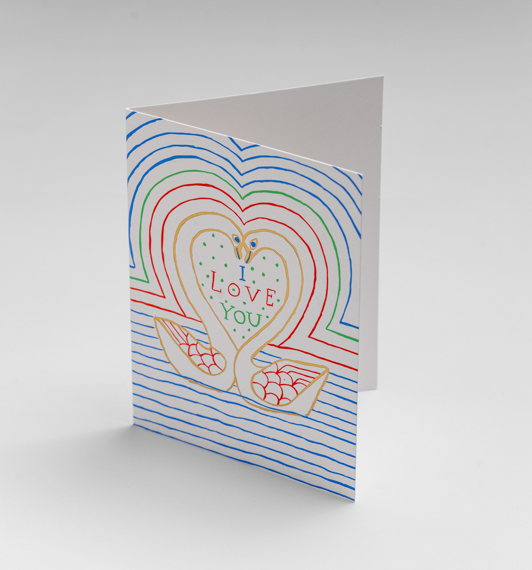 I Love You Swans Mini Card