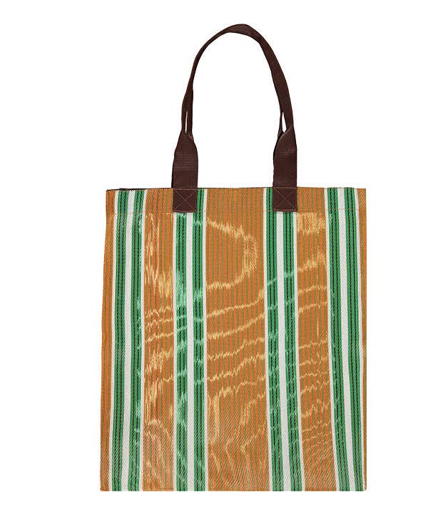 Eco Woven Market Shopper in Spanish Orange & Grass