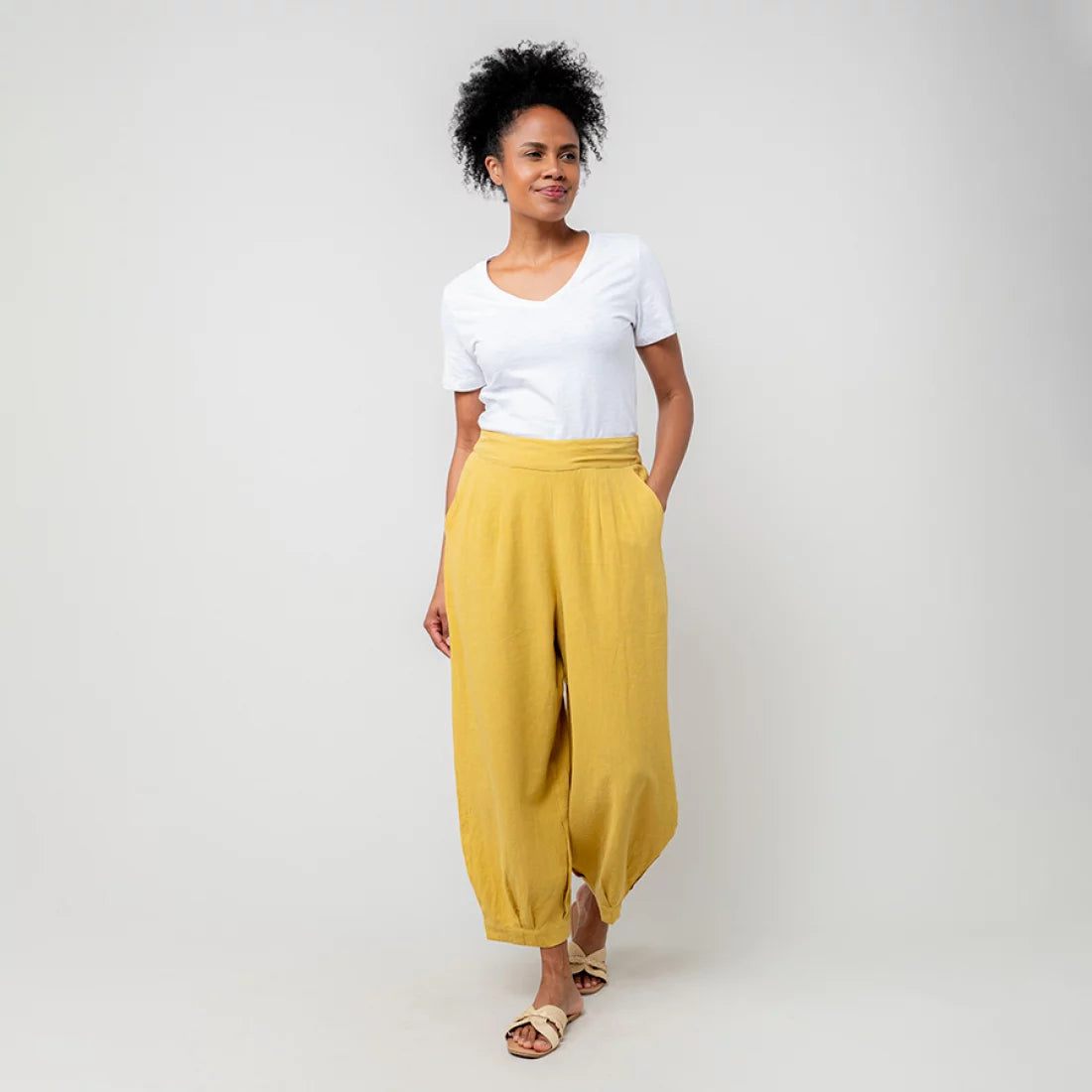 Lily & Me Sail Linen Trousers in Ochre