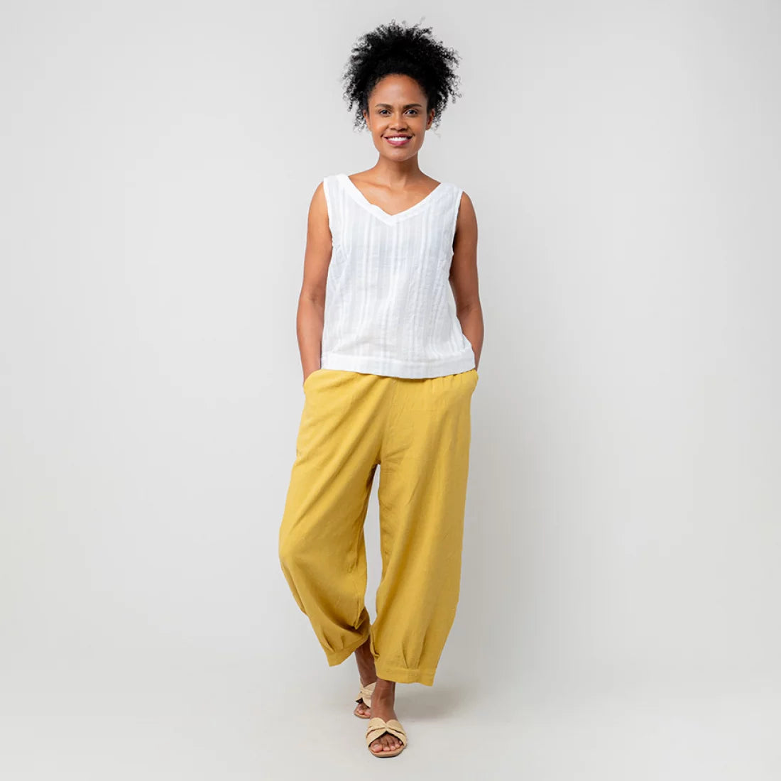 Lily & Me Sail Linen Trousers in Ochre