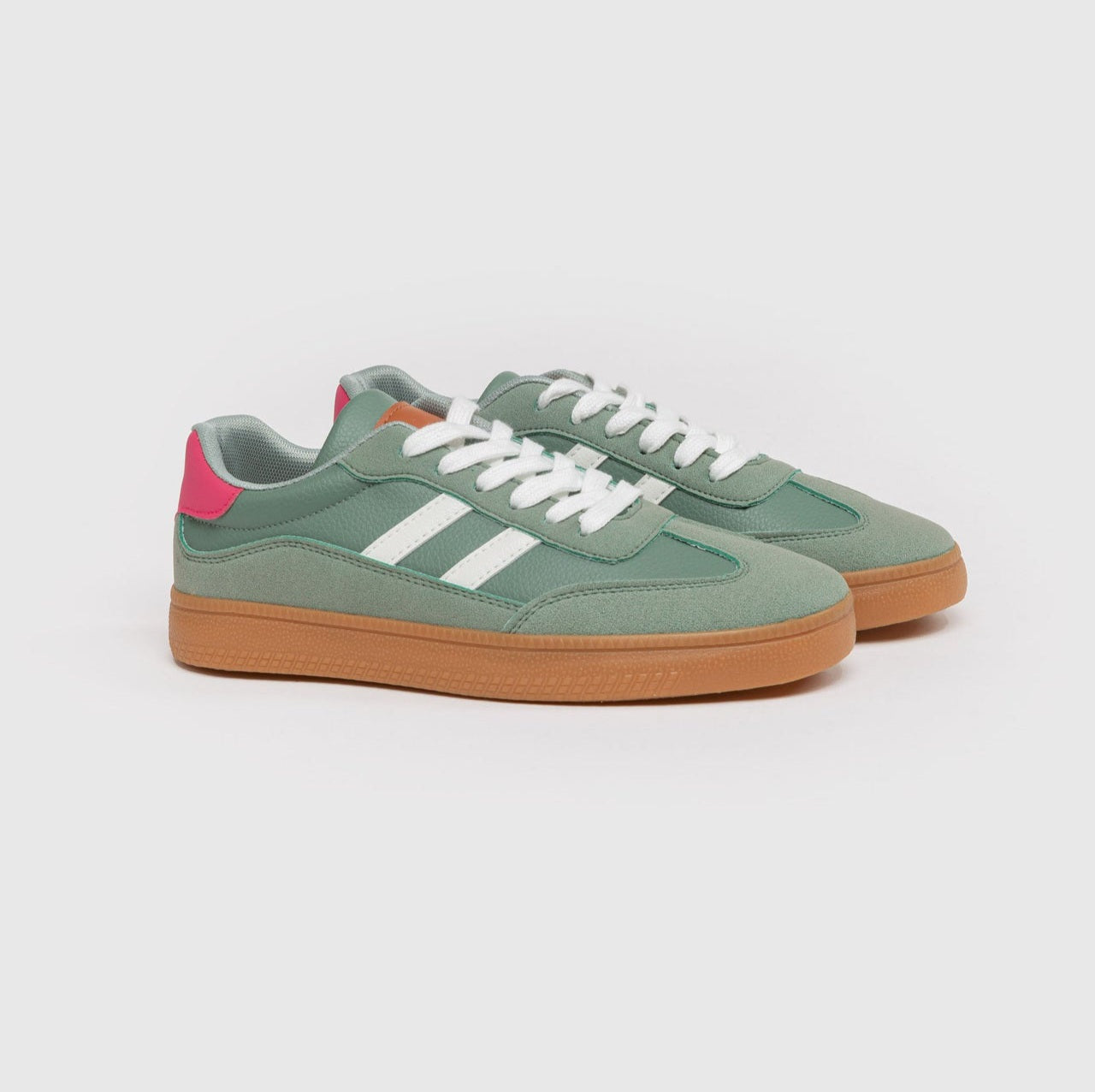 Janie Trainers in Seafoam & Pink