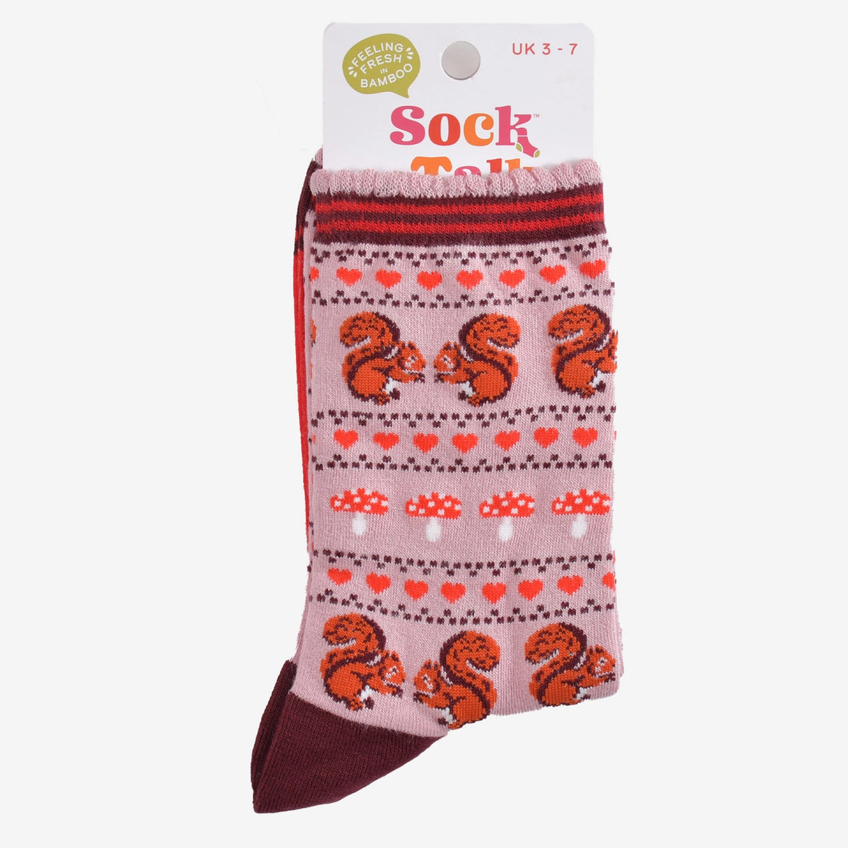 Fair Isle Squirrel Bamboo Socks