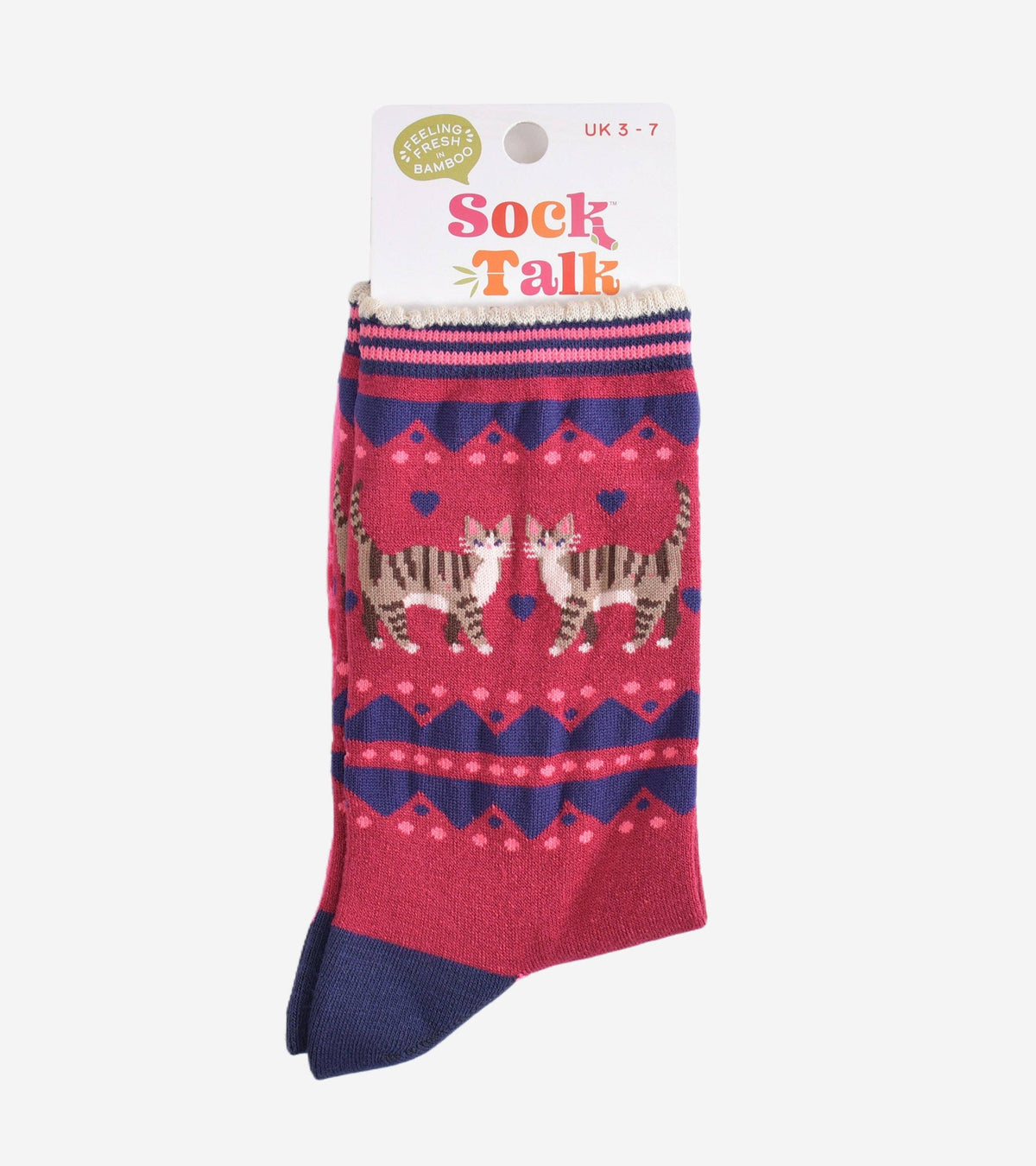 Fair Isle Cats Bamboo Socks