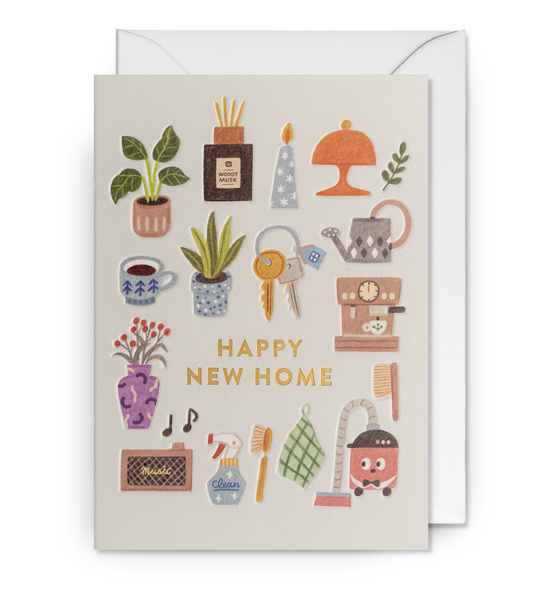 Happy New Home Illustrated Hygge Card