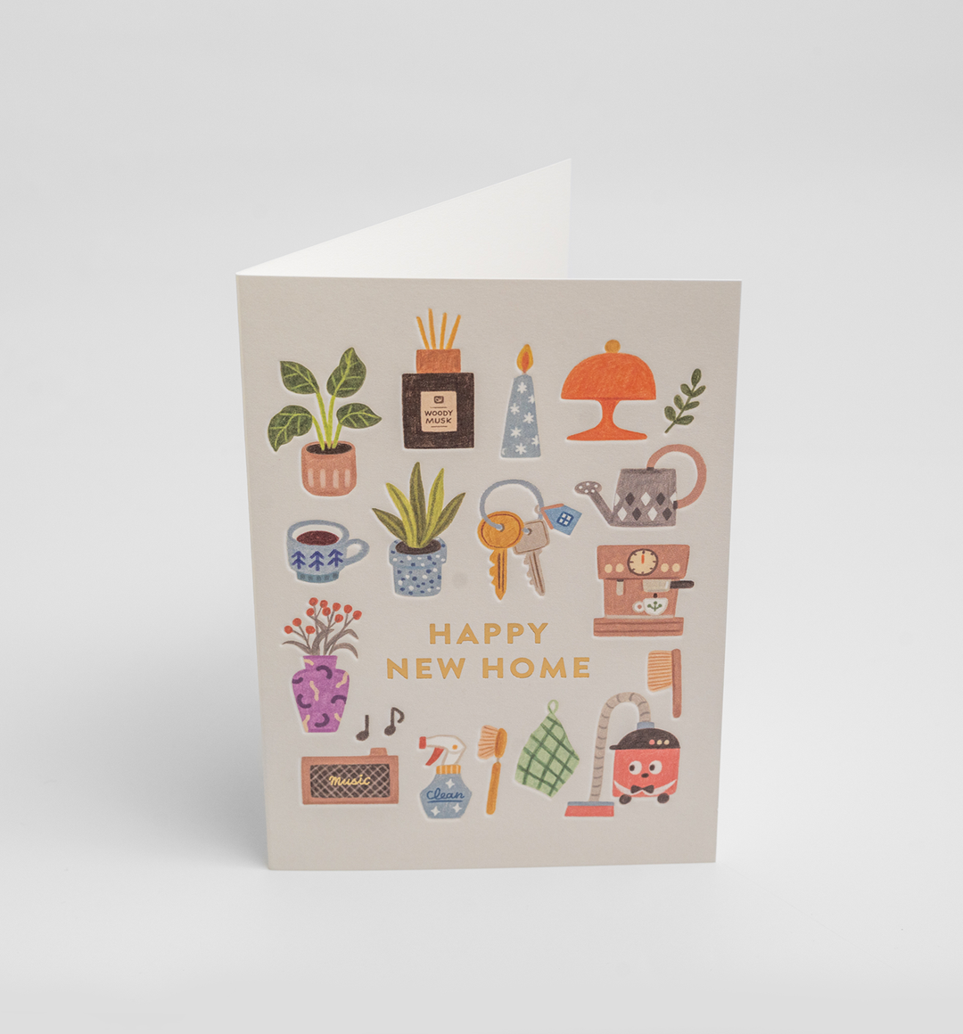 Happy New Home Illustrated Hygge Card