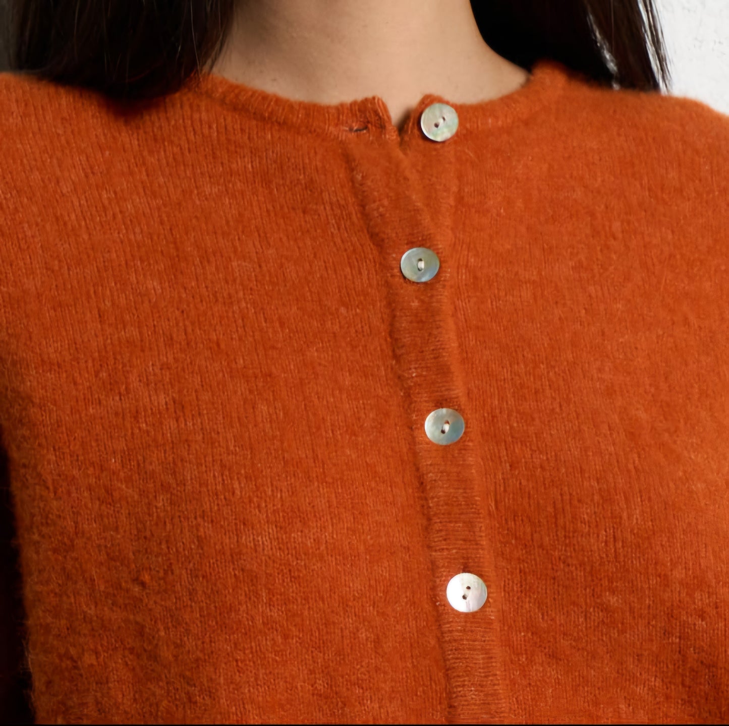 Mohair Short Sleeve Cardi in Ginger
