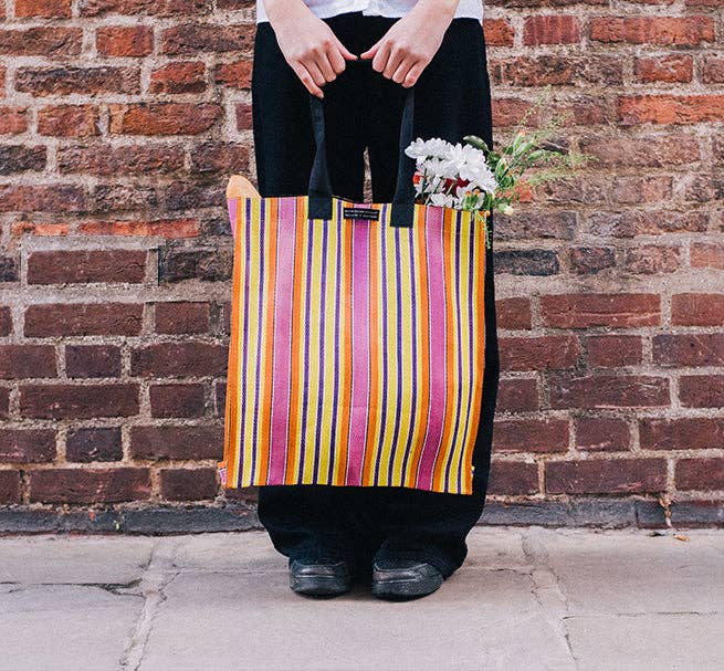 Eco Woven Market Shopper in Neyron Rose, Sage & Primrose