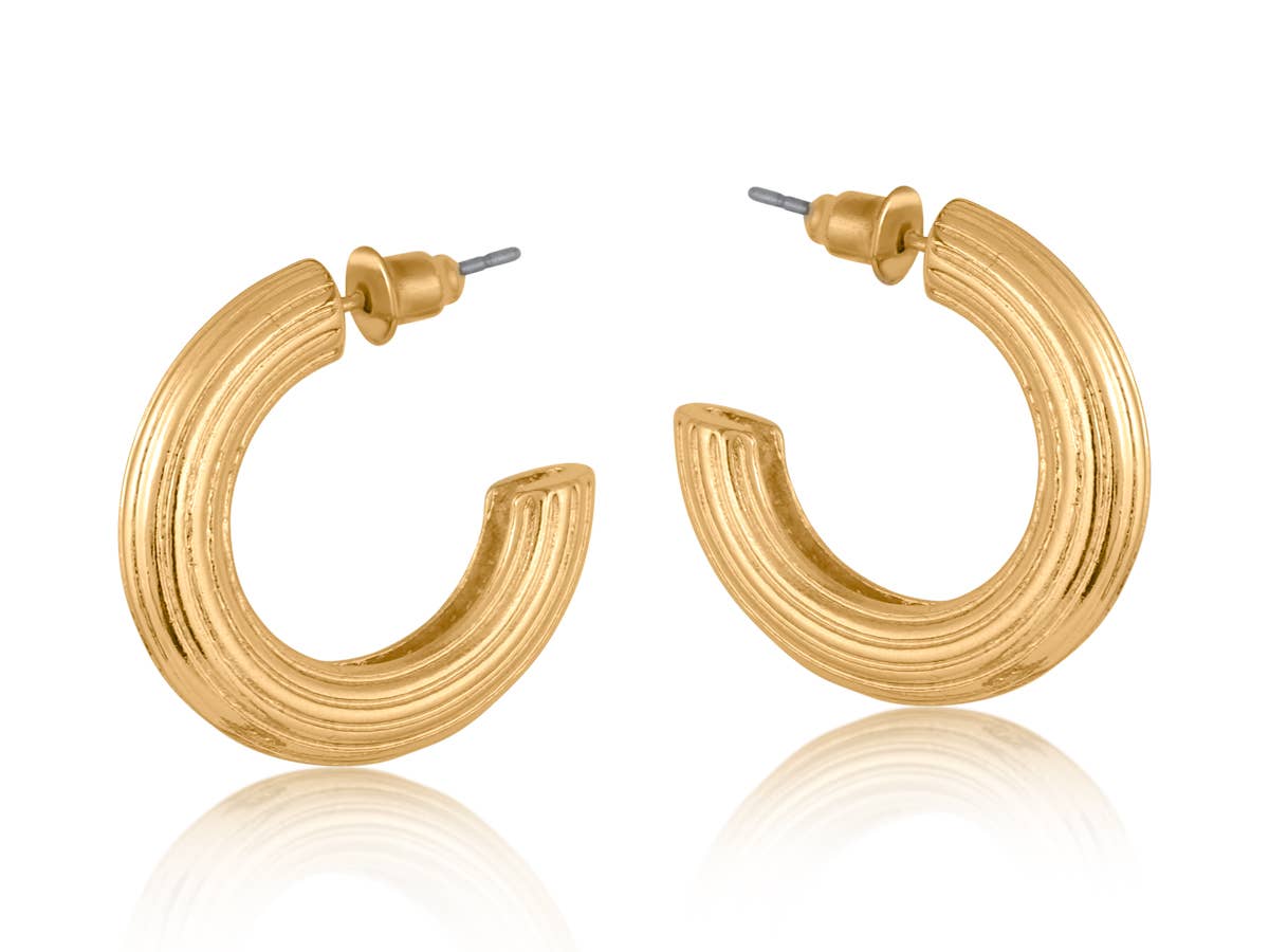 Atalanta Textured Hoop Earrings