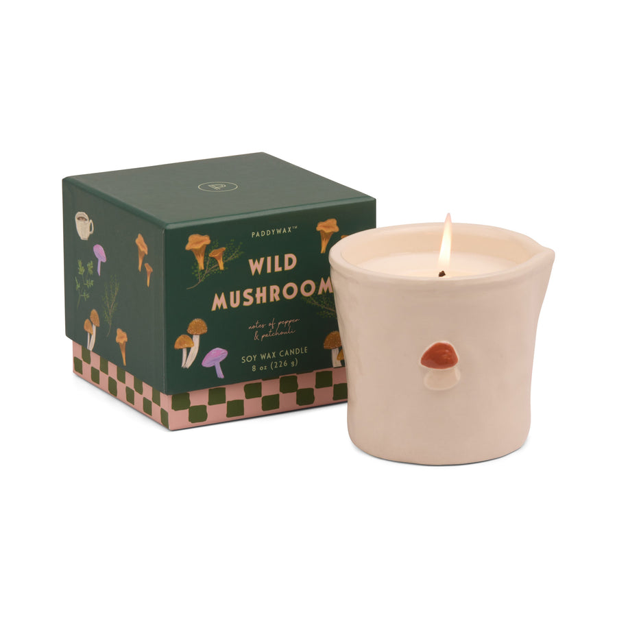 Paddywax Bistro Wild Mushroom Ceramic Soy Candle