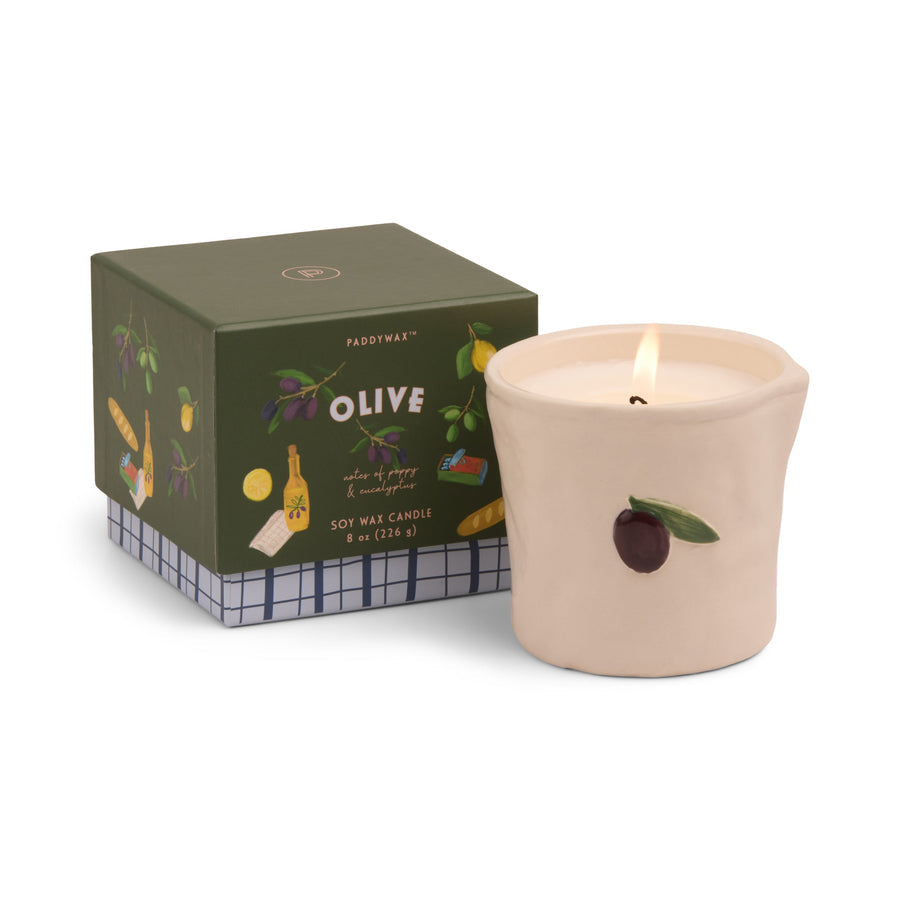 Paddywax Bistro Fig Olive Ceramic Soy Candle