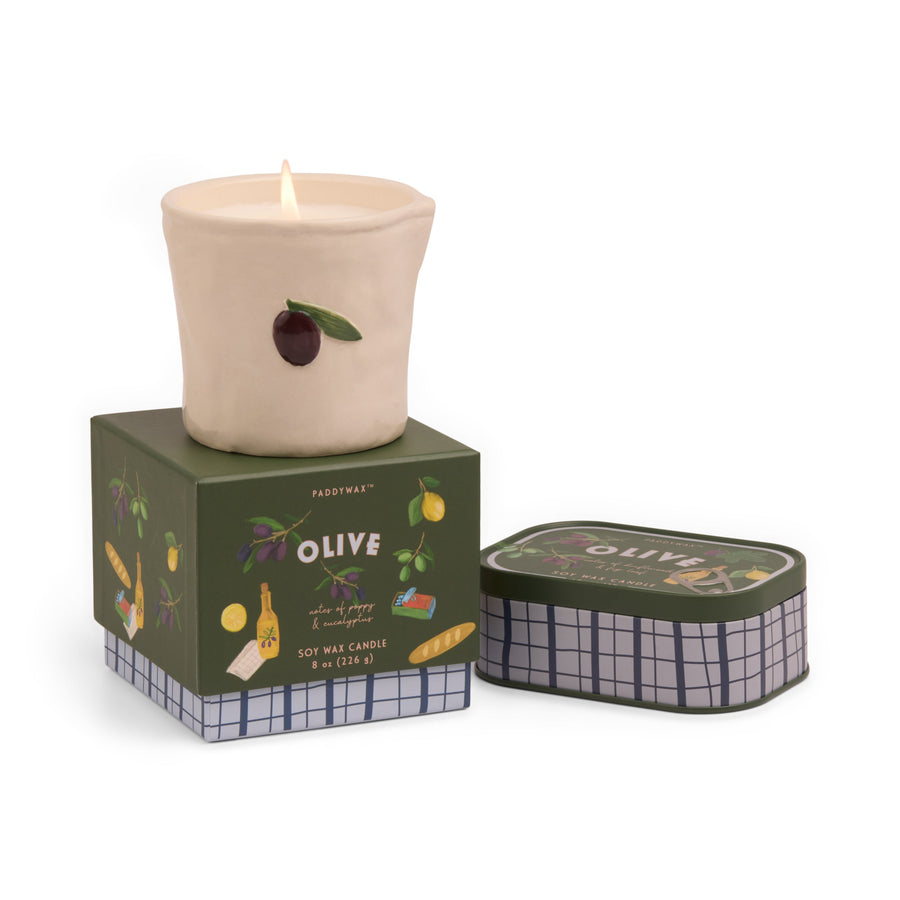 Paddywax Bistro Fig Olive Ceramic Soy Candle