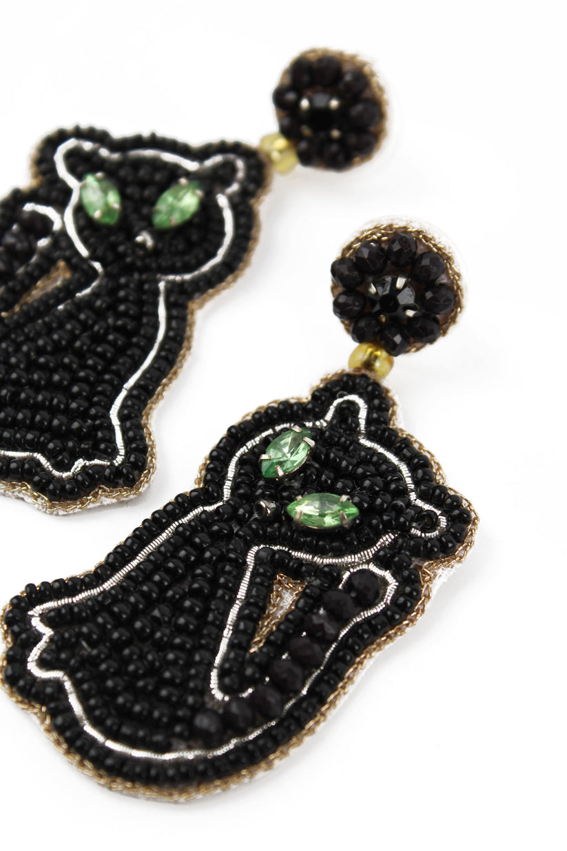 My Doris Black Cat Earrings