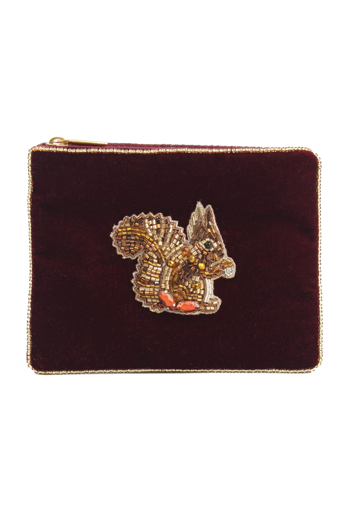 My Doris Burgundy Squirrel Small Purse