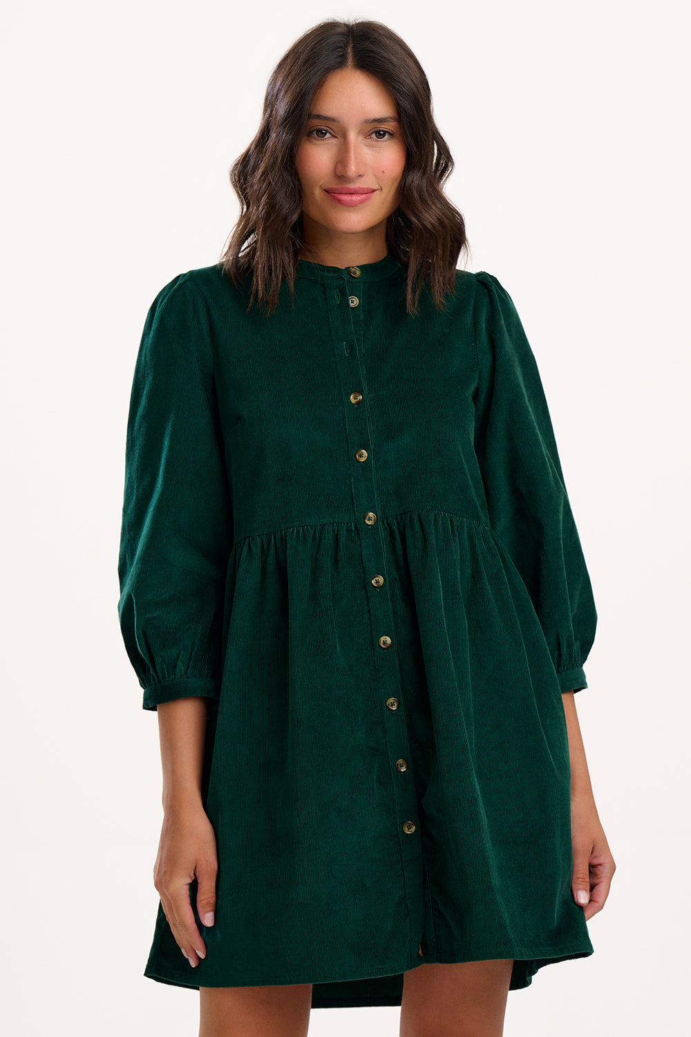 Sugarhill Brighton Brandy Green Cord Smock Dress