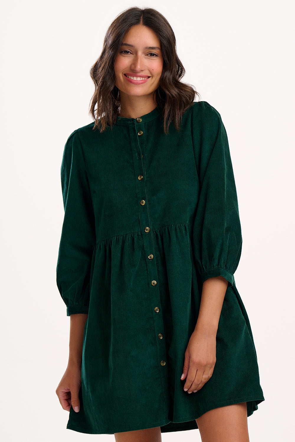 Sugarhill Brighton Brandy Green Cord Smock Dress