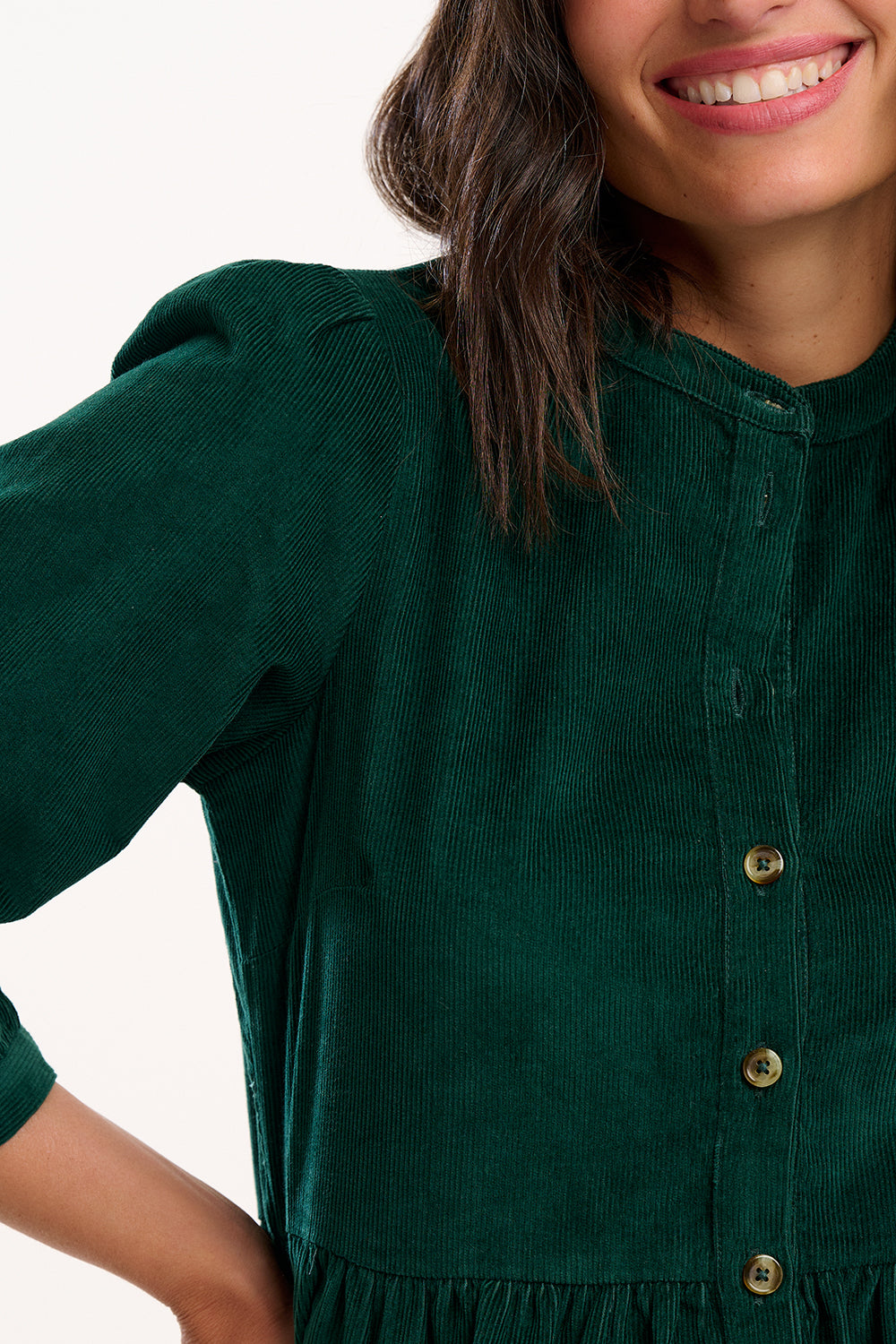 Sugarhill Brighton Brandy Green Cord Smock Dress