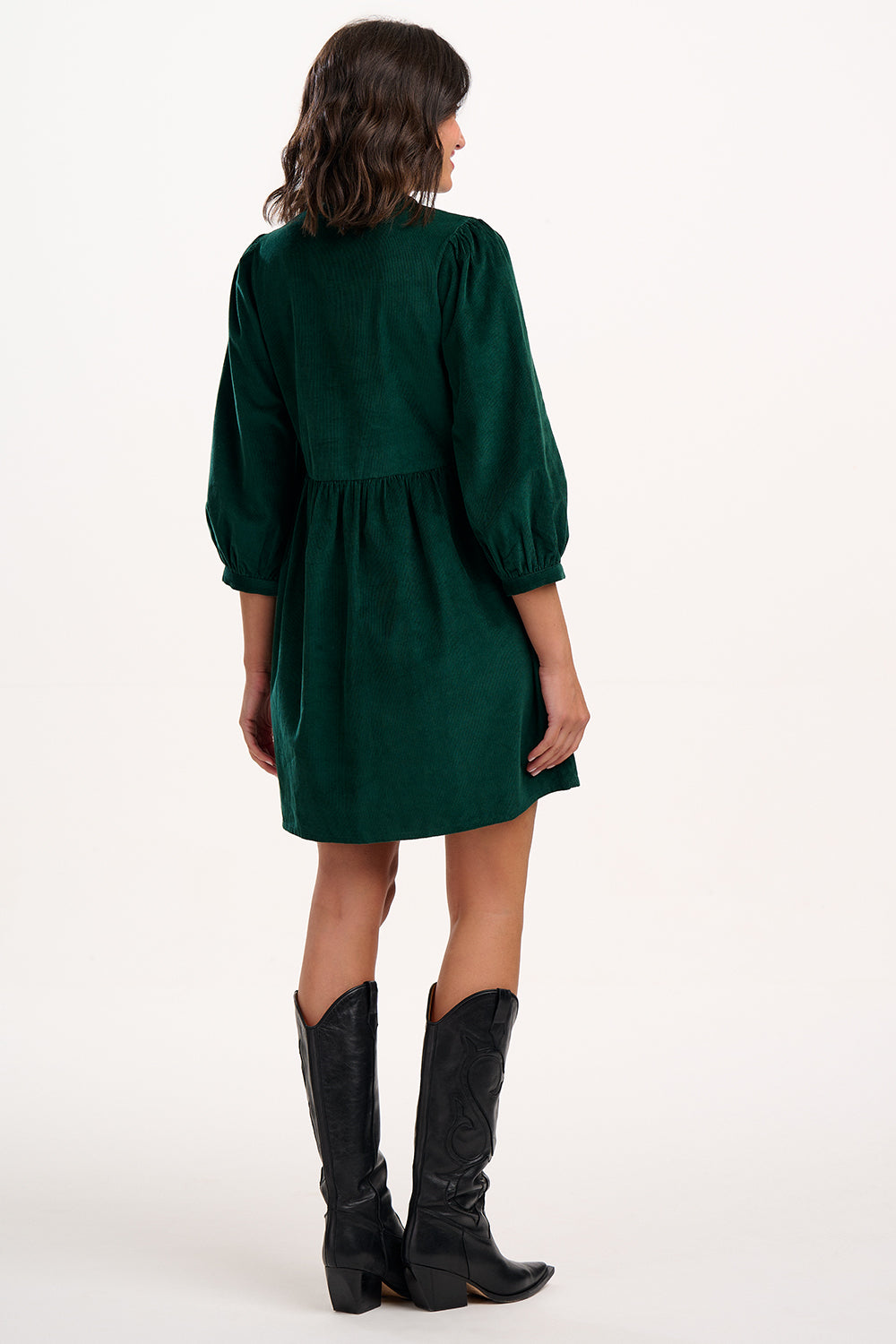 Sugarhill Brighton Brandy Green Cord Smock Dress