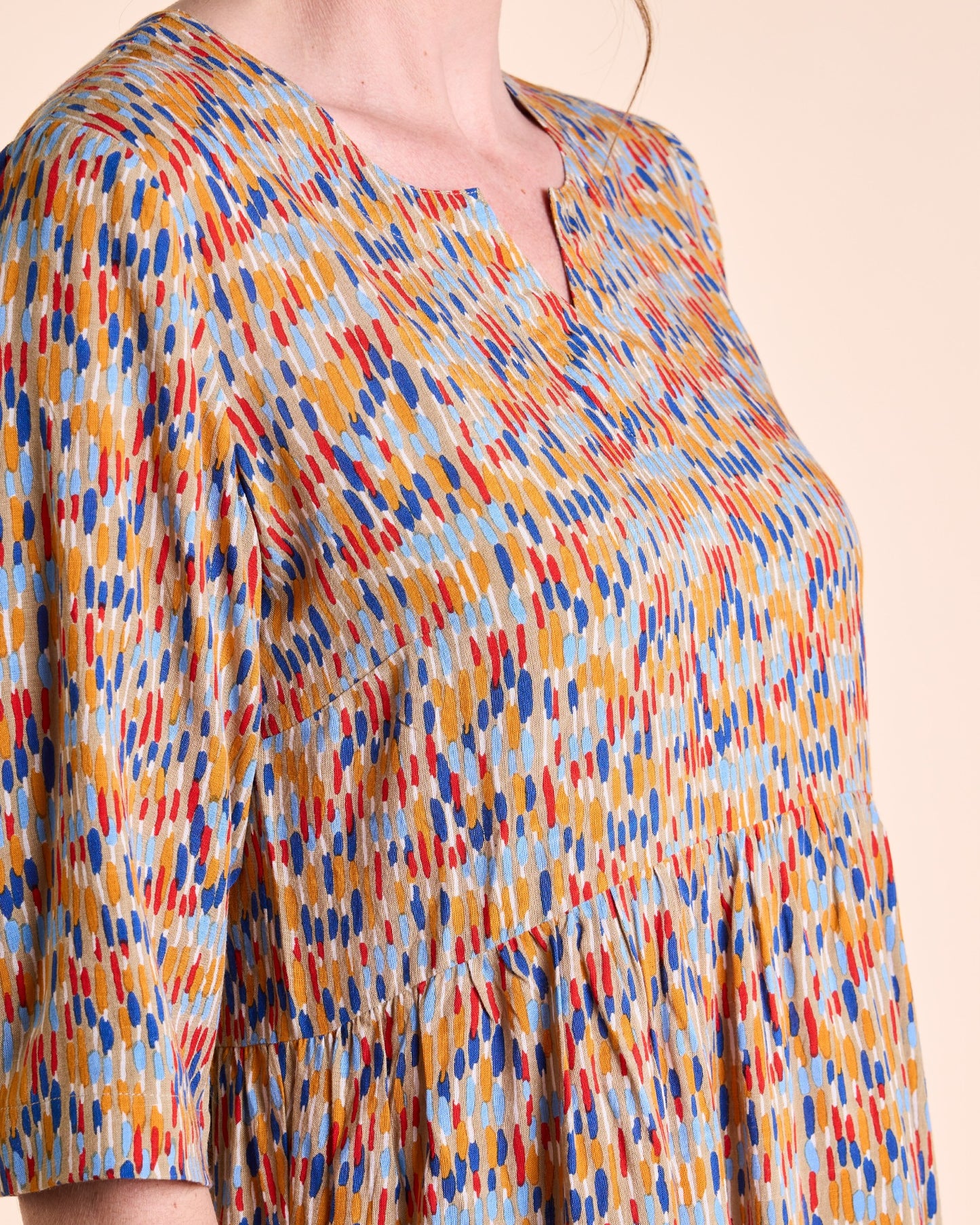 Nomads Multi Printed 3/4 Sleeve Dress