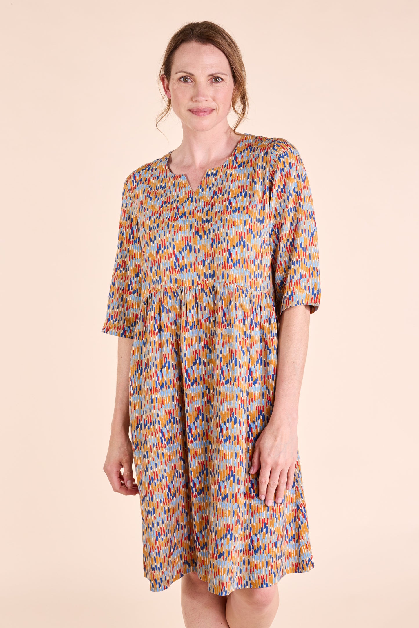 Nomads Multi Printed 3/4 Sleeve Dress