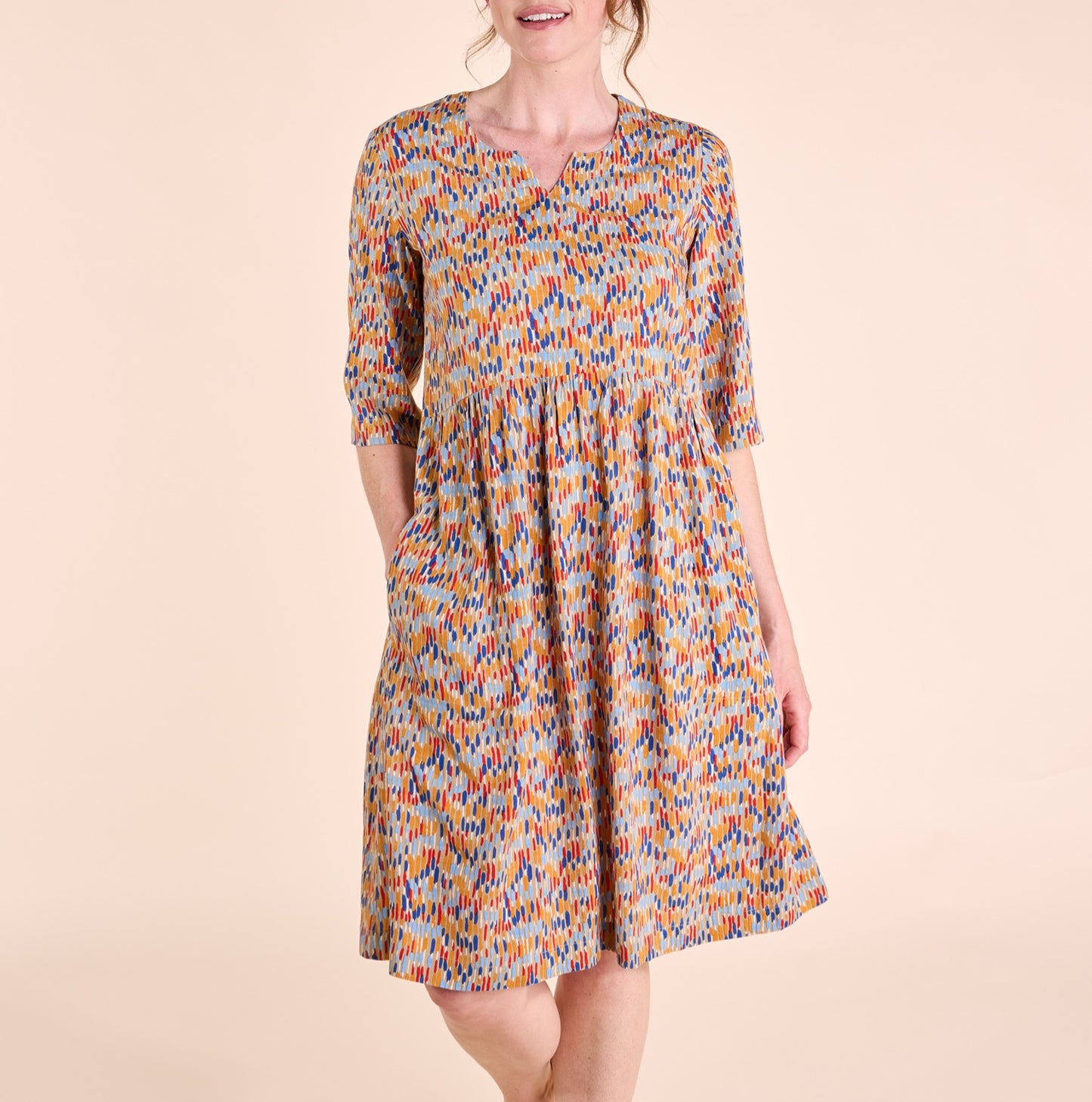 Nomads Multi Printed 3/4 Sleeve Dress