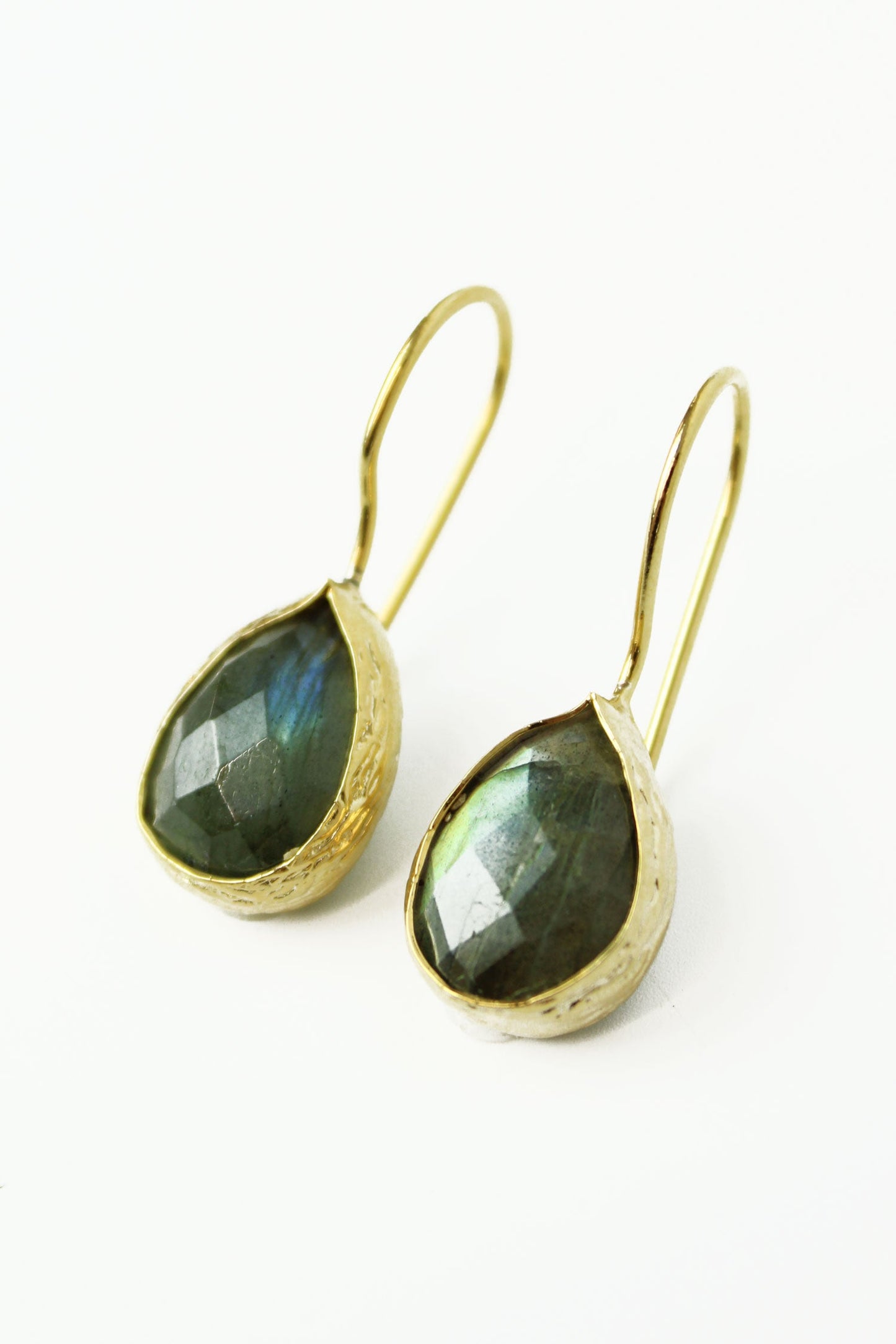 My Doris Labradorite Green Drop Earrings