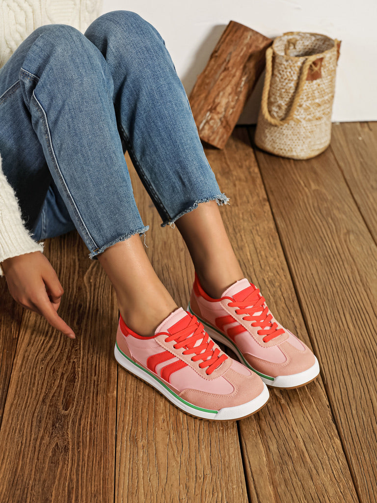 Piper Trainers in Pink & Red