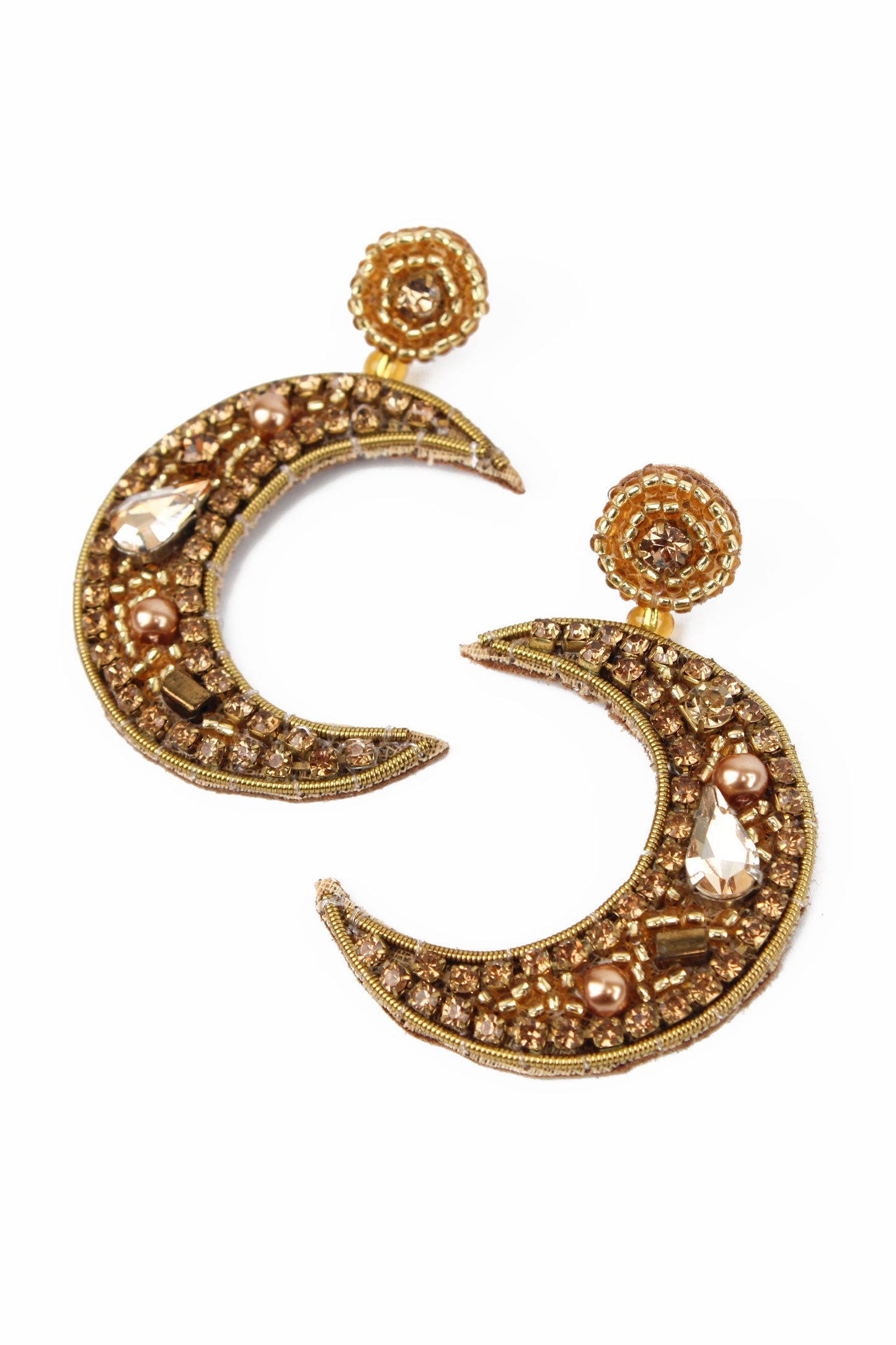 My Doris Gold Moon Earrings