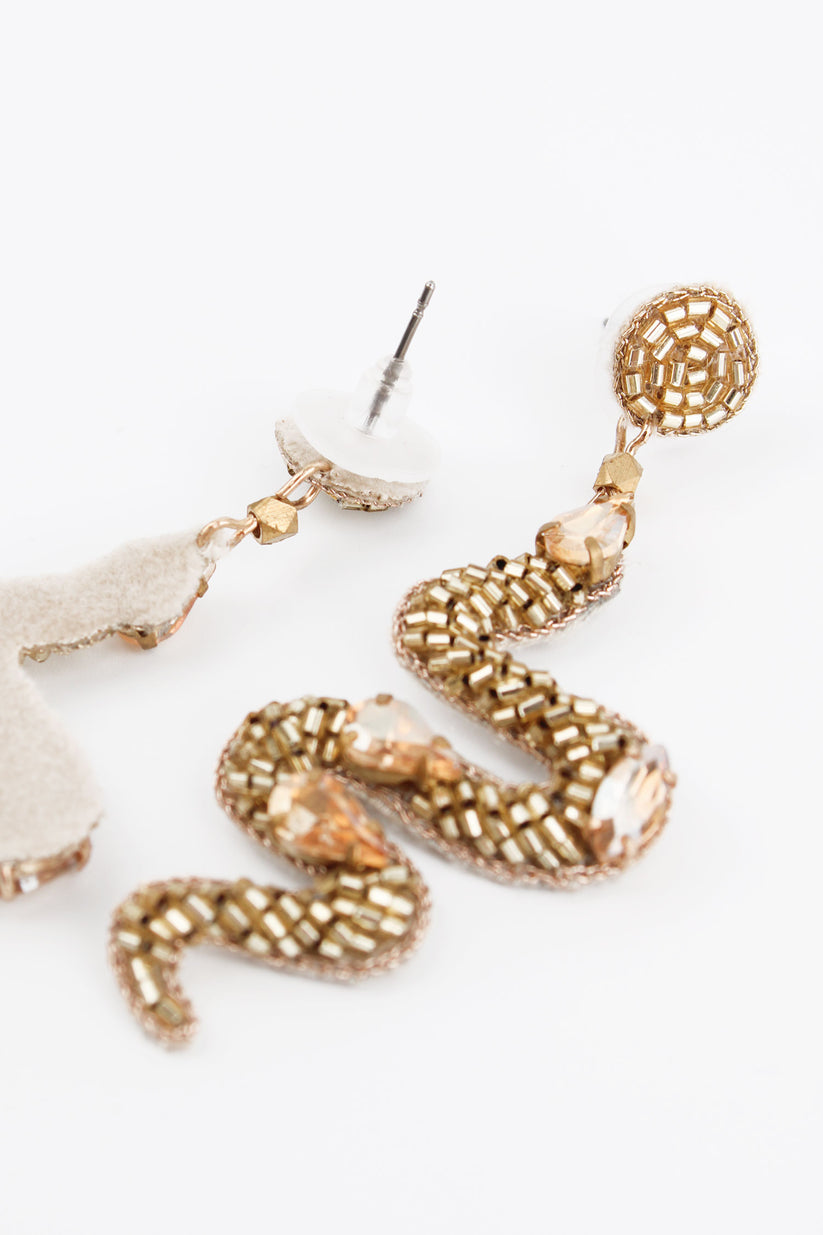 My Doris Gold Snake Earrings