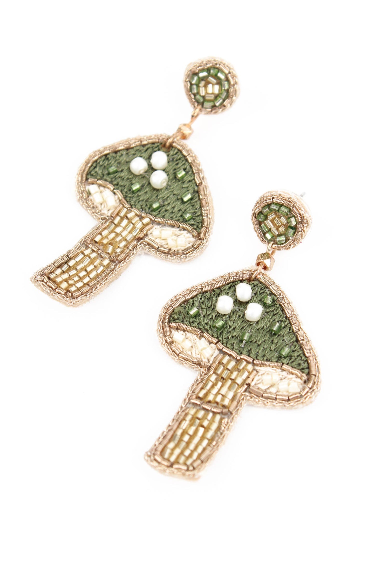 My Doris Green Mushroom Earrings