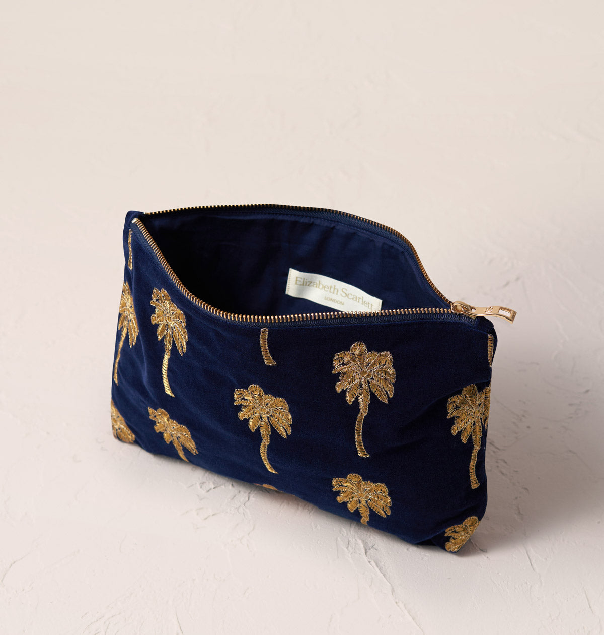 Gold Palm Everyday Pouch in Navy