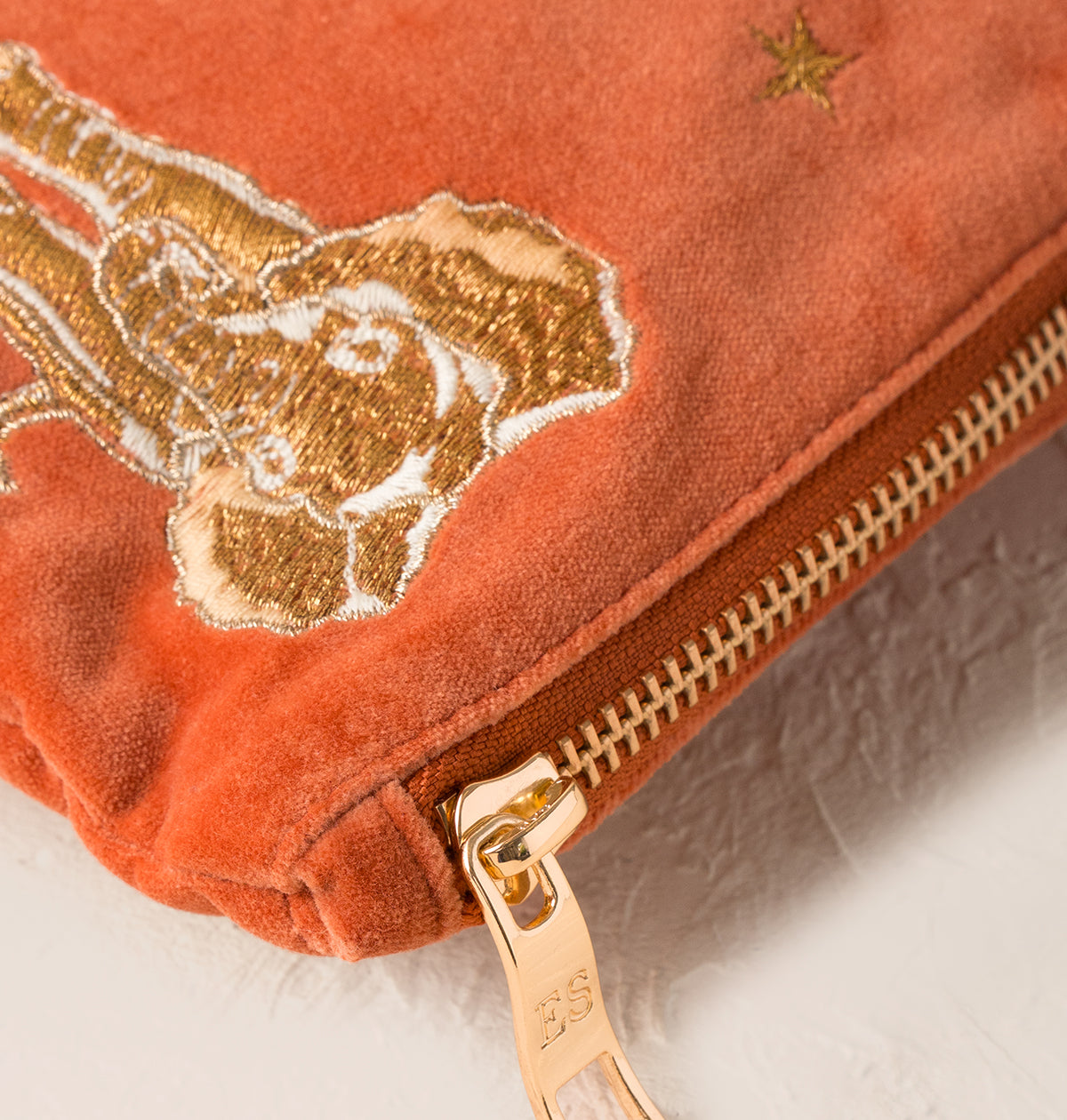 Golden Elephants Everyday Pouch in Rust