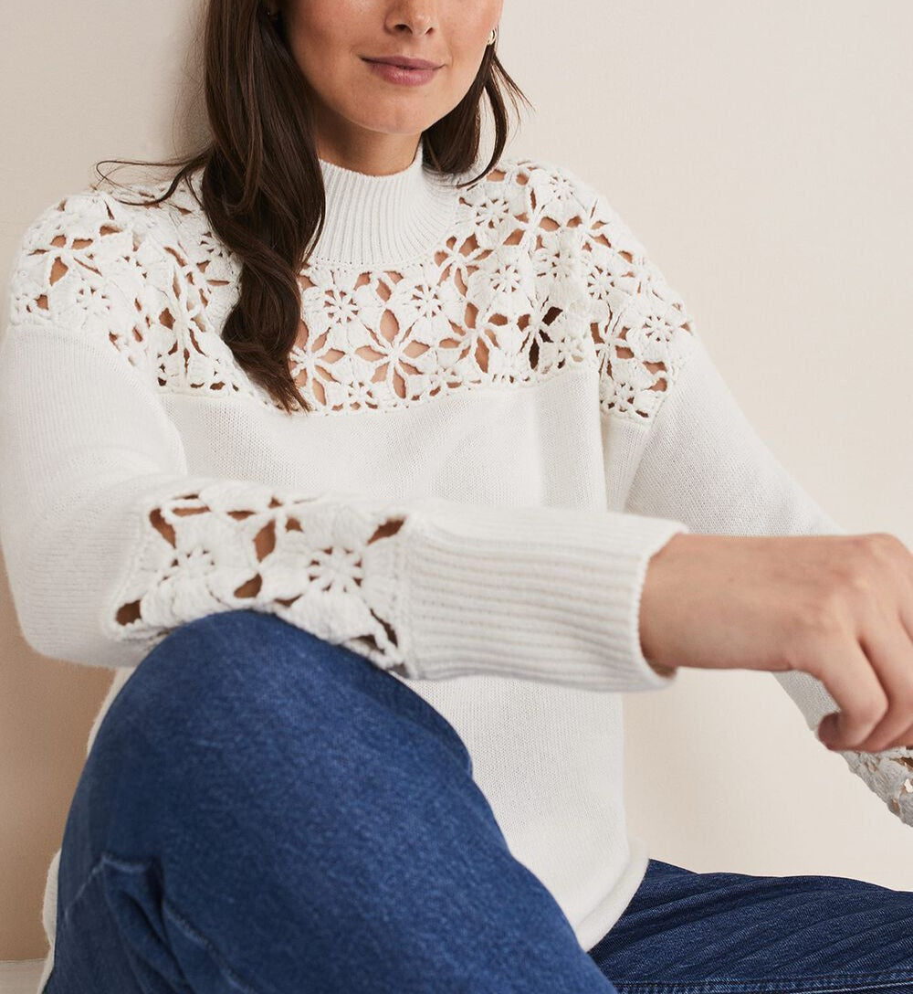 Adeline Crochet Knit Jumper