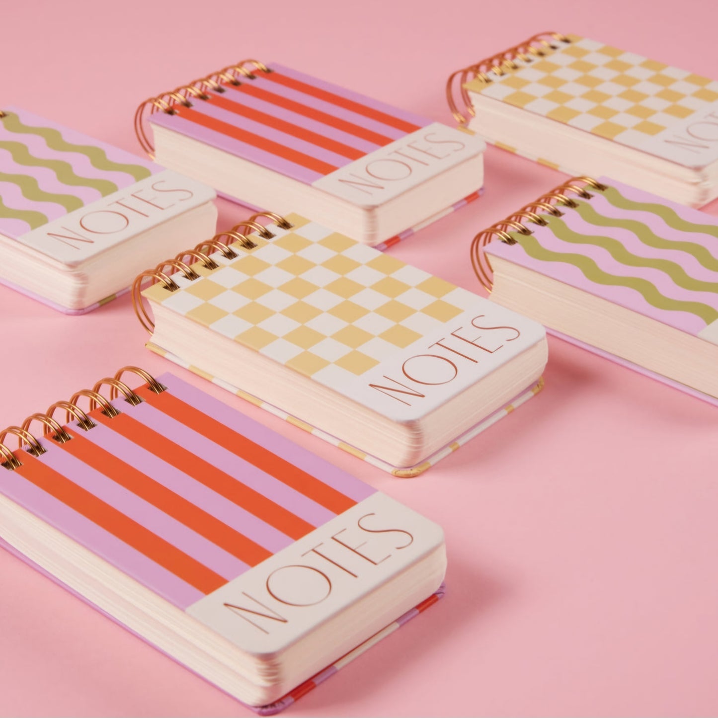 Twin Wire Chunky Notepad - Wavy Stripes