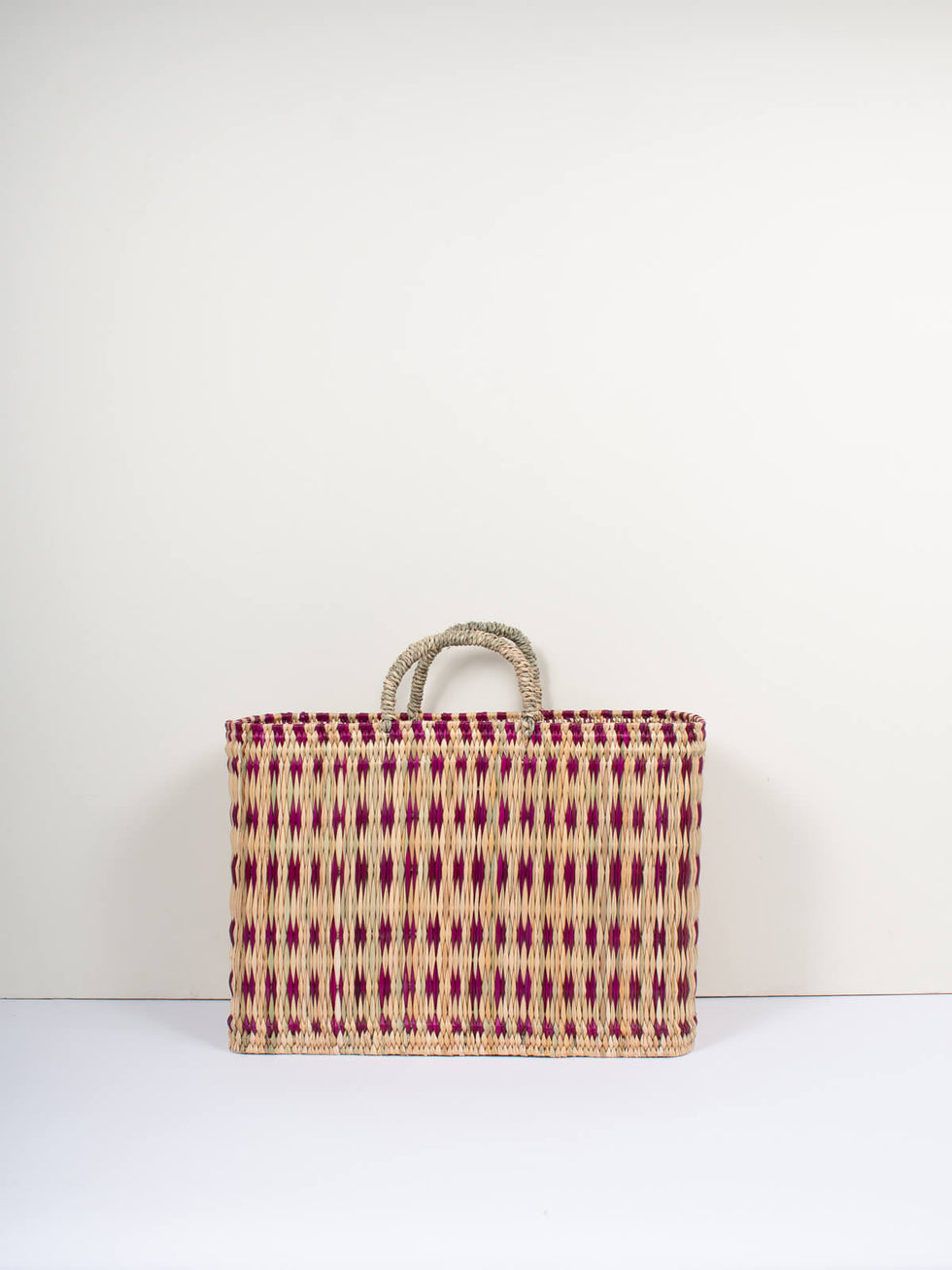 Bohemia Large Woven Reed Basket - Violet