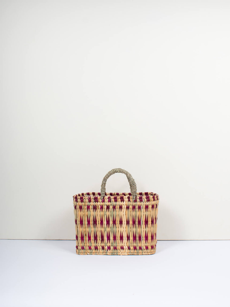 Bohemia Small Woven Reed Basket - Violet