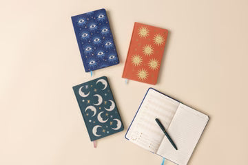 Celestial Terracotta Sun Bookcloth Journal