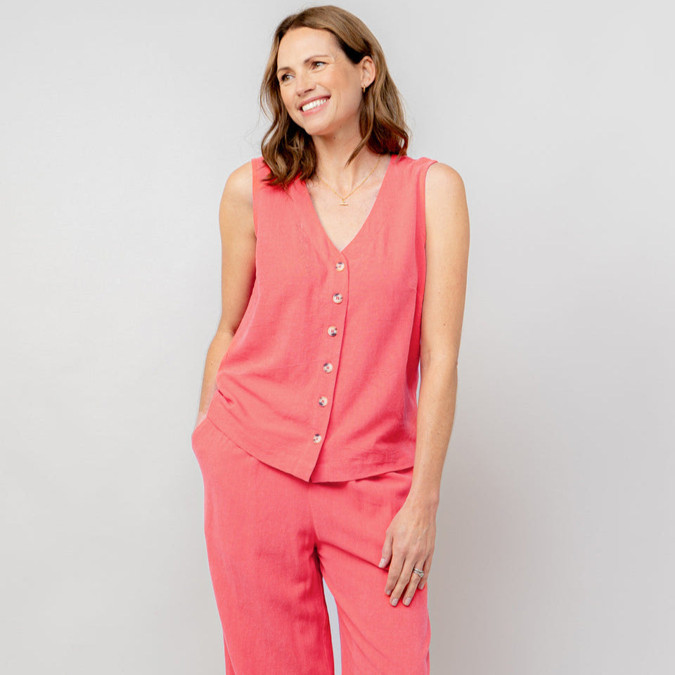 Lily & Me Allium Vest in Coral
