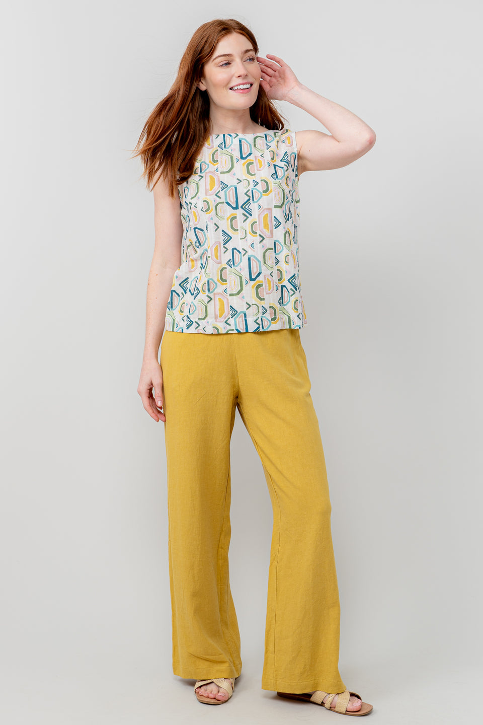 Lily & Me Grace Linen Trousers in Ochre