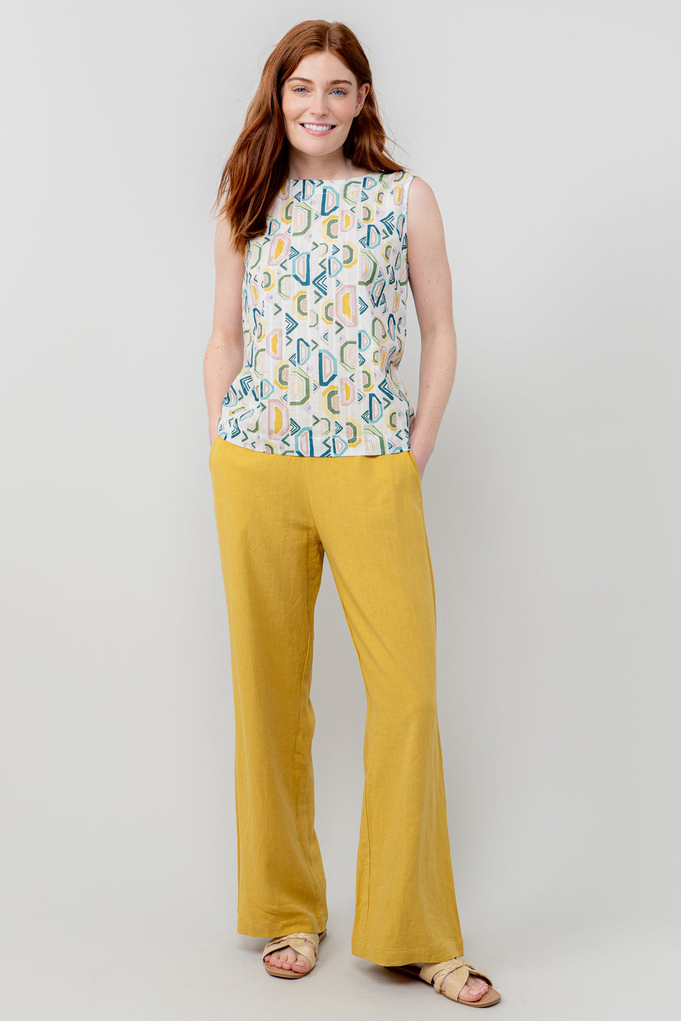 Lily & Me Grace Linen Trousers in Ochre
